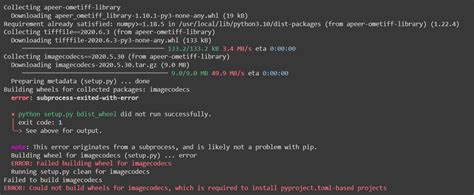 Python Error Could Not Build Wheels For Imagecodecs Which Is
