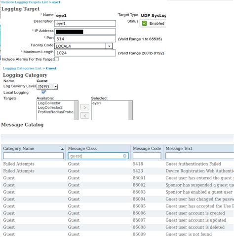 Ise Guest Createdelete Logging Into Remote Syslog Cisco Community