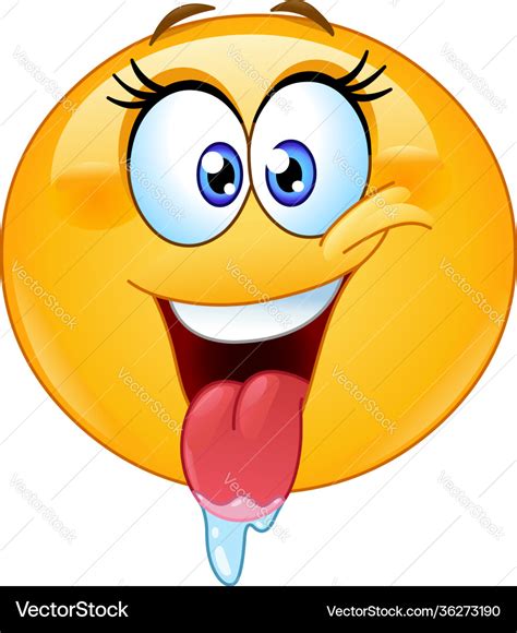 Drooling Female Emoticon Royalty Free Vector Image
