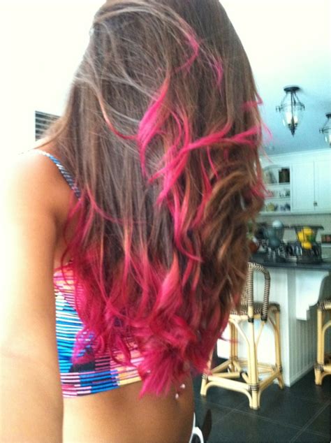 Pink Dip Dye Pink Hair Tips Dipped Hair Hair Color
