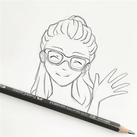 35 Ideas For Pencil Anime Girl With Glasses Drawing Tasya Baby