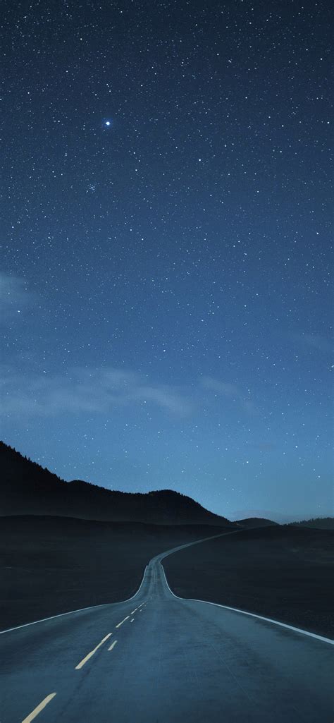 1242x2688 Resolution Lonely Road At Night Iphone Xs Max Wallpaper