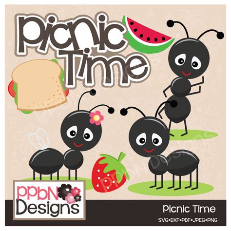Picnic Time Ants Digital Clipart For Card Design By Ppbndesigns
