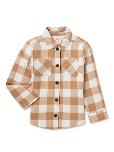 Wonder Nation Girls Flannel Shirt Jacket Sizes 4 18 And Plus