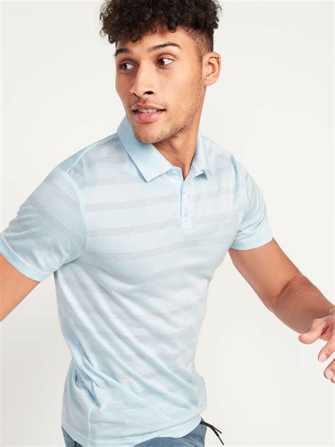 Go Dry Odor Control Textured Stripe Core Polo Shirt For Men Old Navy