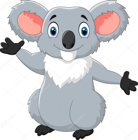 Happy Cartoon Koala Waving Hand — Stock Vector © Tigatelu 82289732