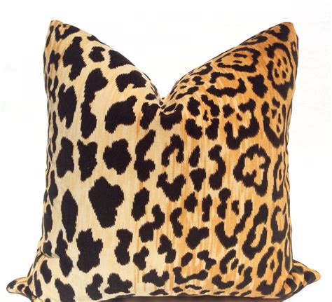 Leopard Velvet Luxury Throw Pillow Black And Gold Designer Etsy