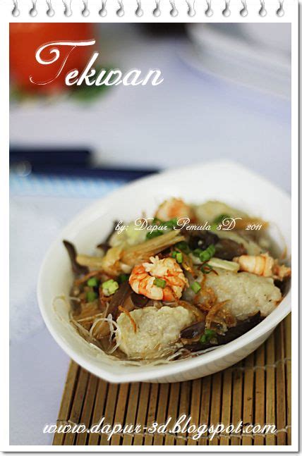 Tekwan typical palembang is a soup dish made of fish and sago are made in small size, and presented using shrimp. Dapur 3D: Tekwan