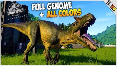 New Allosaurus Showcase All Skin Colors 100 Genome Jurassic World