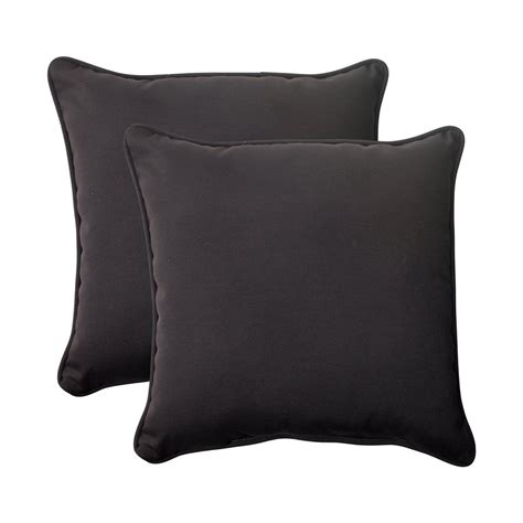 Pillow Perfect Solid Black Square Throw Pillow At