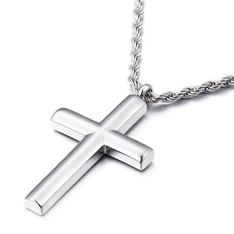 Rounded Silver Cross Pendant Necklace For Men Classy Men Collection