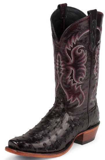 Nocona Md6513 Mens Exotic Western Boot With Black Cherry Full Quill