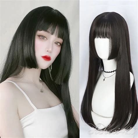 kakegurui jabami yumeko anime wigs black long straight hairs party harajuku wigs 18 60 picclick