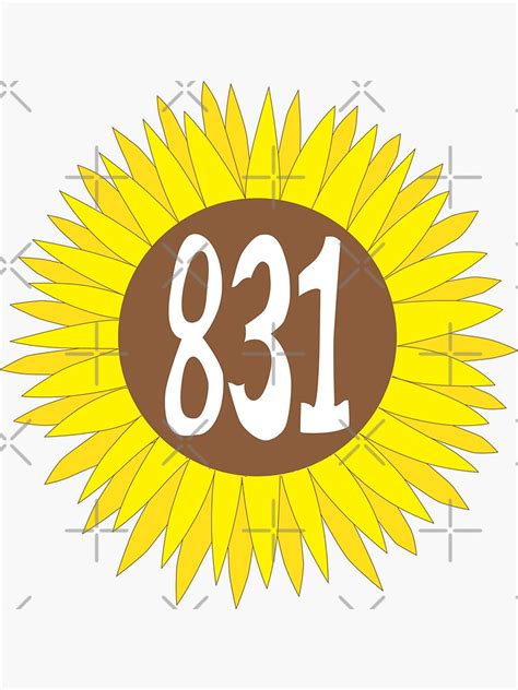 Hand Drawn California 831 Area Code Sunflower Sticker For Sale By