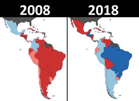 Latin American Governments By Political Leaning Redleft Blueright
