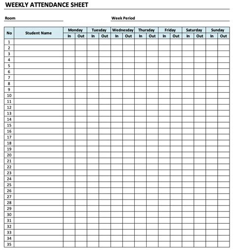 Free Printable Daycare Attendance Sheets Printable Templates Free