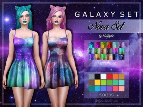 Trilly21s Trillyke Galaxy Set Nova Set Sims 4 Galaxy Fashion
