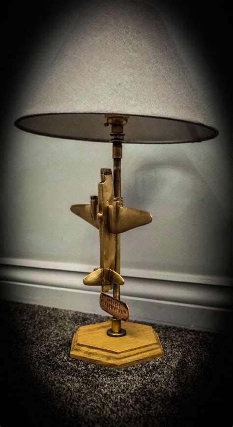 🪖🪖 Vickers Wellington Bomber Brass Lamp Art Deco Vintage Ww2 Trench Art