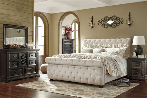 If you are looking for elegant bedding sets. Willenburg Linen King Upholstered Sleigh Bed from Ashley ...