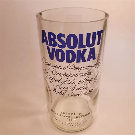 Absolut Vodka 1l Hand Cut Upcycled Liquor Bottle Candle Etsy