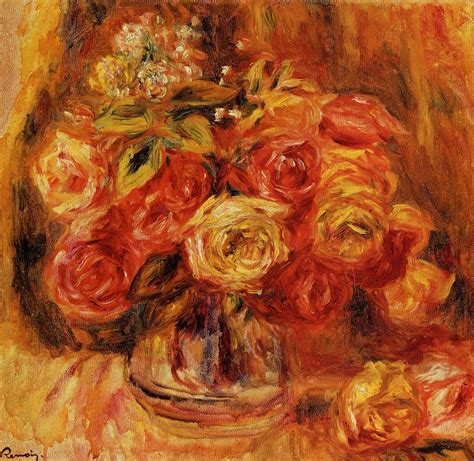 Roses In A Vase C1911 1912 Pierre Auguste Renoir