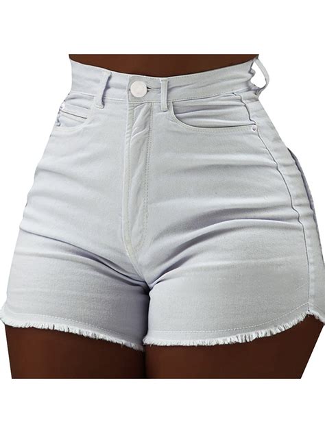 wodstyle women high waisted denim jeans shorts summer casual stretch hot short pants mini