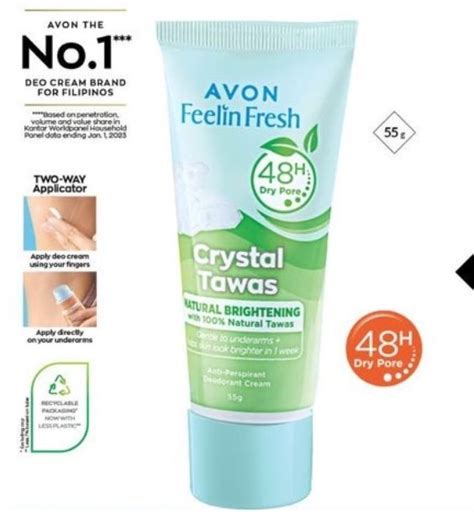 Avon Feelin Fresh Crystal Tawas Deodorant Cream 55g 1 Tube Lazada Ph
