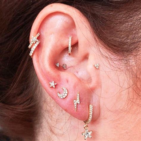 Ear Curation On Instagram “double Upper Helix Rook Conch Tragus