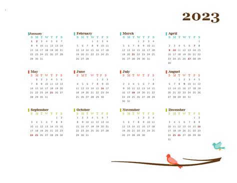 2023 Yearly Ireland Calendar Design Template Free Printable Templates