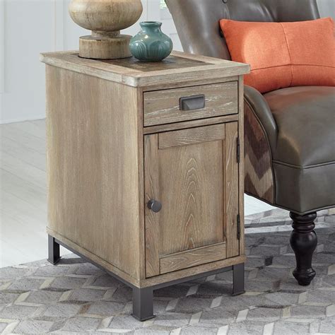 Null Furniture 9918 Chairside Cabinet Table With Magazine Storage In