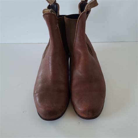 Rm Williams Size 9g W Brown Tan Leather Boots With Cuban Heel Round Toe