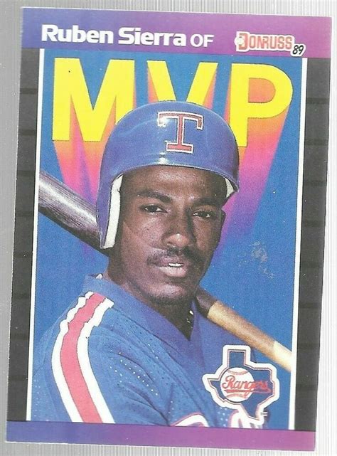 1989 Donruss Ruben Sierra Bc26 Mvp Texas Rangers Baseball Card Ebay