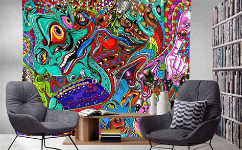 Hexagram Trippy Tapestry Psychedelic Abstract Tapestry Wall