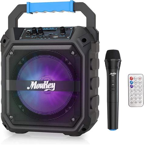 moukey karaoke machine speaker with microphone bluetooth portable pa stereo system with 6 5