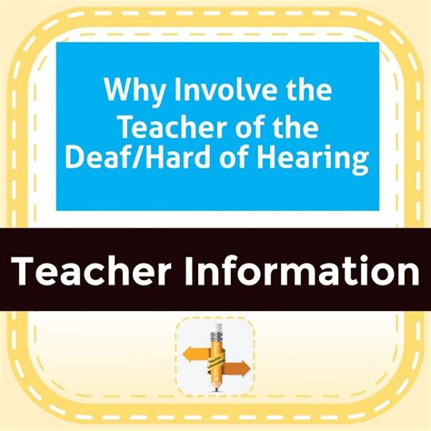 Why Involve The Teacher Of The Deafhard Of Hearing Supporting