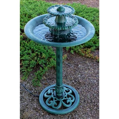 Alpine Corporation 35 In Tall Outdoor 3 Tiered Pedestal Water Fountain