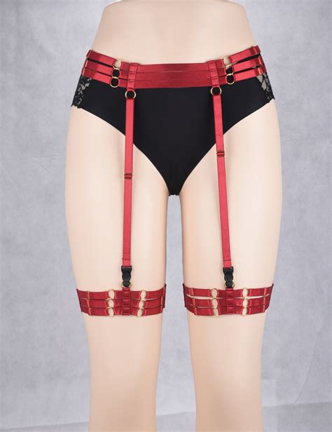 Women Sexy Punk Leather Harness Garter Belt Adjustable Waist Leg