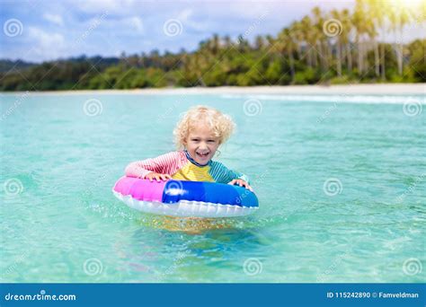 Child On Tropical Beach Sea Vacation With Kids Stock Photo Image Of