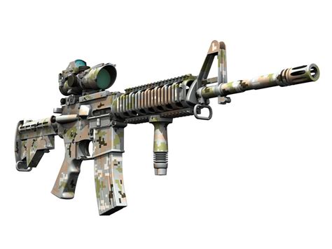 Colt M4a1 Sopmod Acog Camouflage 3d Model In Assault Rifles 3dexport
