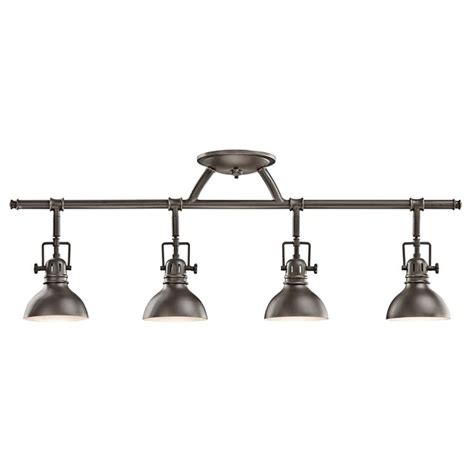 Add this single light dome pendant above the kitchen island, dining room table, or entryway to get a touch of rustic farmhouse style. Kichler Olde Bronze Four Light Fixed Rail 7704oz | Track ...