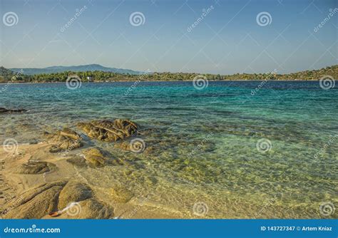 Tropic Sea Lagoon Vivid Colorful Summer Scenic Landscape Stock Image