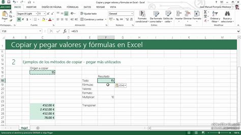 Copiar Y Pegar Valores Y Formulas Youtube