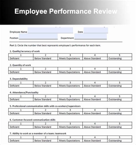 30 Sample Annual Performance Review Example Document Template