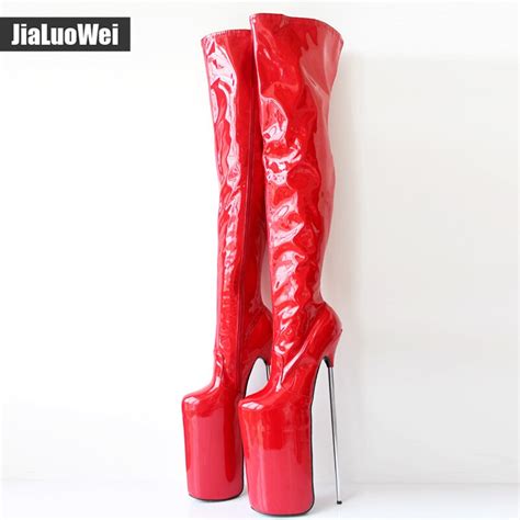 Jialuowei Women Sexy Fetish Dance Nightclub Boots Cm Extreme High Heel Metal Heels Platform