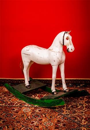 Cavallo A Dondolo In Legno Dipinto Guidoriccio Casa D Aste Arsvalue Com