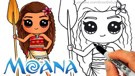 How To Draw Moana Step By Step Chibi Disney Princess Cute Disney