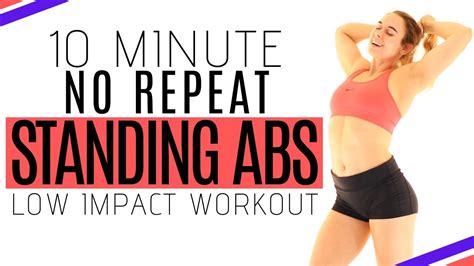 No Repeat Standing Abs Core Cardio Workout Minute Low Impact Hiit For Beginners No
