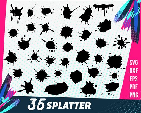 Splatters Svg File Paint Splatter Svg Bundle Paint Splash Ink Sexiz Pix