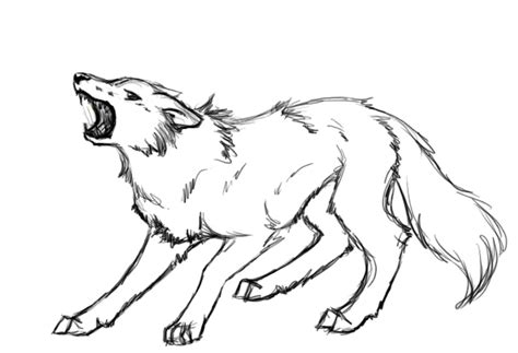 Angry Wolf Face Drawing Sketch Coloring Page