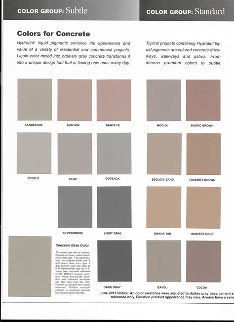 Cement Colors Chart My Xxx Hot Girl